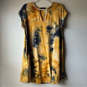 Vibe Yellow and Black Tie-Dye Tunic